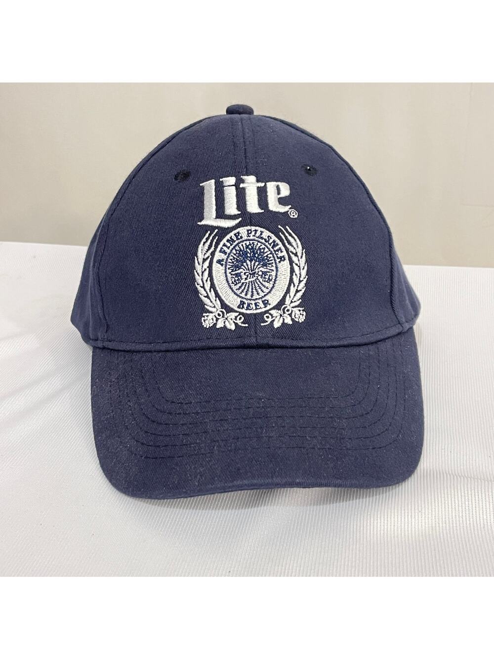 Miller Lite Beer Snapback Cap Navy Blue Vintage Embroidered 90's Y2K Milwaukee